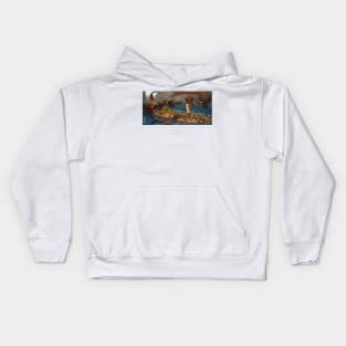 Ulysses and the Sirens by John William Waterhouse Kids Hoodie